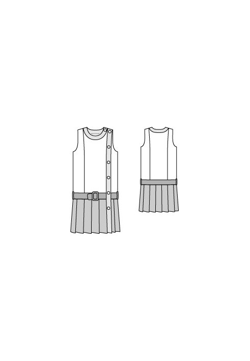 Pattern Dress of a straight cut with a pleated skirt (Burda 7/2012, pattern number 101)