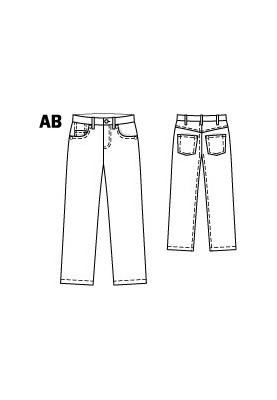 Pattern Corduroy jeans with five pockets (Burda 8/2011, pattern number 146 B)