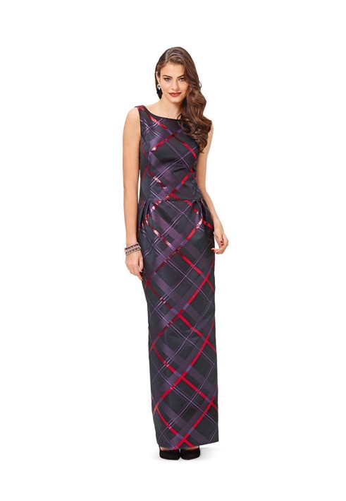 Pattern Maxi dress with back neckline (Burda 2/2016, pattern no. 6585 B)