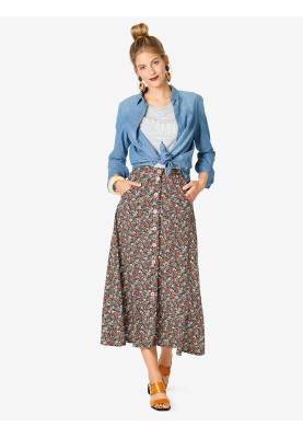 Pattern Midi skirt with button fastening (Burda 2/2019, pattern no. 6252 B)