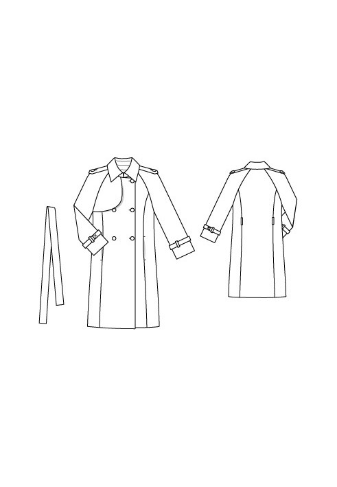 Double-breasted trench coat pattern (Burda 9/2012, pattern number 103)