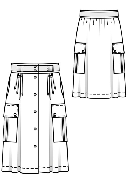 Pattern Skirt with a through button fastening (Burda 2/2018, pattern number 115)