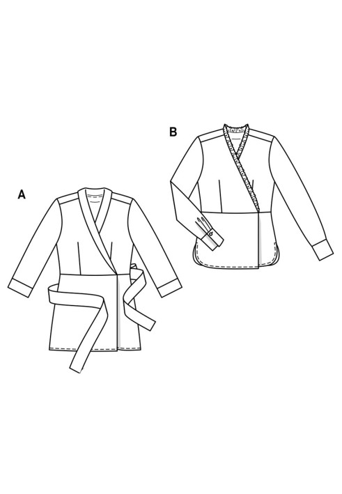 Выкройка Блуза рубашечного кроя с поясом (Burda 2/2019, № выкройки 6285 A)