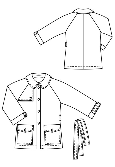 Pattern Safari jacket with raglan sleeves (Burda 4/2019, pattern number 102 B)