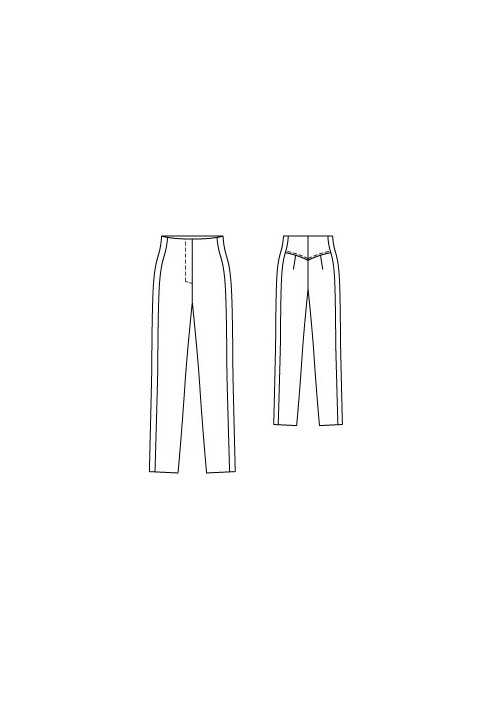 Pattern Pants of a narrow cut with a high waist (Burda 2/2012, pattern number 120)