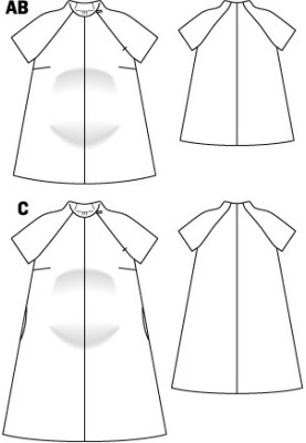 Выкройка Туника трикотажная для беременных (Burda 2/2012, № выкройки 127 A)