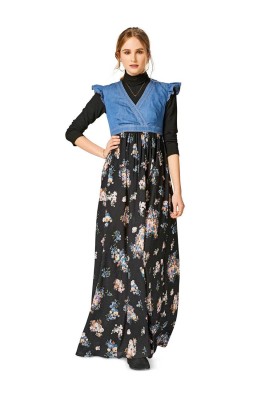 Pattern Combined maxi dress (Burda 2/2017, pattern number 6473 B)