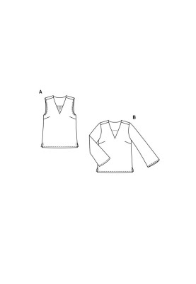 Pattern Straight-cut top with pleats on the back (Burda 1/2020, pattern number 6234 A)