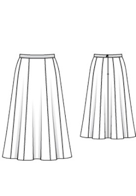 Pattern Midi flared cut skirt (Burda 1/2011, pattern number 114)