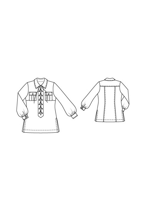 Pattern Blouse-shirt with lacing (Burda 4/2010, pattern number 141)