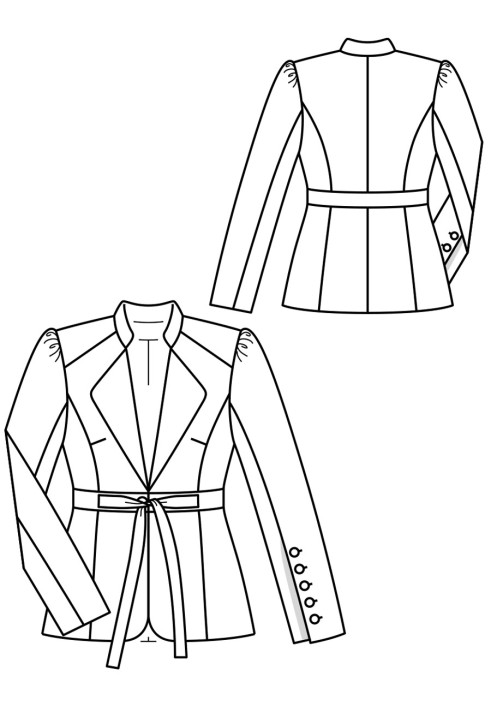 Выкройка Жакет приталенного кроя с воротником-стойкой (Burda 4/2018, № выкройки 101)
