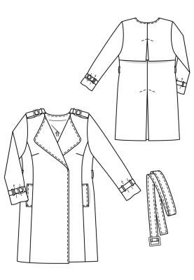 Pattern Trenchcoat coat with a flying yoke on the back (Burda 2/2018, pattern number 125)