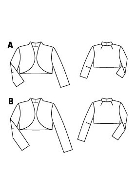 Pattern Two-layer taffeta bolero jacket (Burda 2/2011, pattern number 142 B)