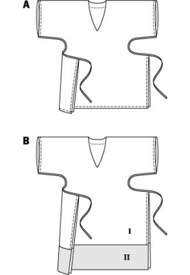 Викрійка Туніка із суцільнокроєними рукавами і зав’язками (Burda 1/2014, № викрійки 6936 A)