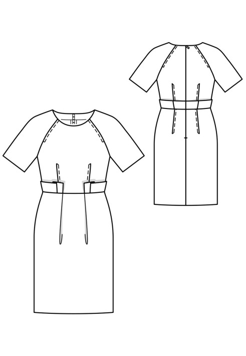 Pattern Dress-sheath with short sleeves raglan (Burda 7/2019, pattern number 118)