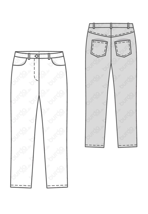 Pattern 7/8 length pants in denim style (Burda 1/2017, pattern number 6534 B)