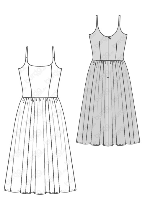 Pattern Cocktail dress with gathered skirt (Burda 1/2017, pattern number 6519 A)