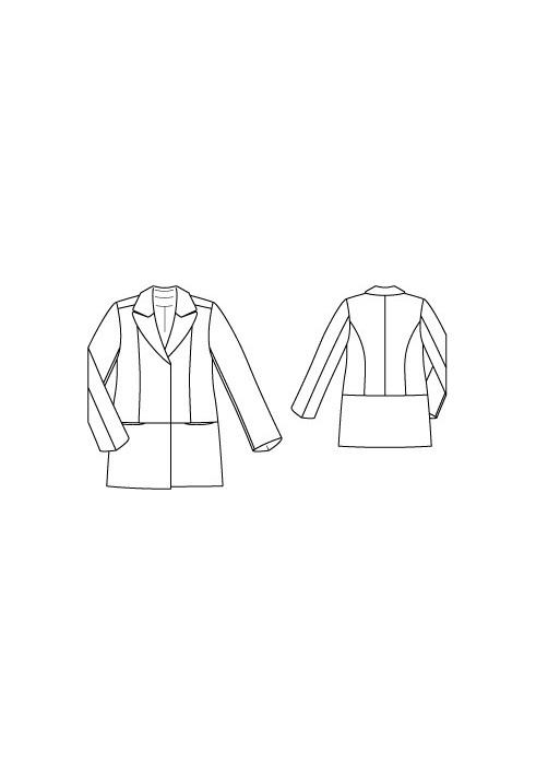 Pattern Single-breasted jacket with pockets in horizontal seams (Burda 2/2011, pattern number 134)