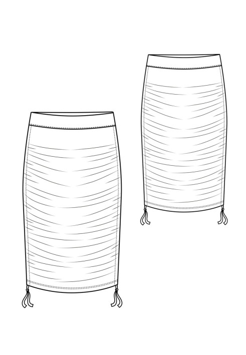 Выкройка Юбка трикотажная с драпировками (Люблю шить 3/2019, № выкройки 119)