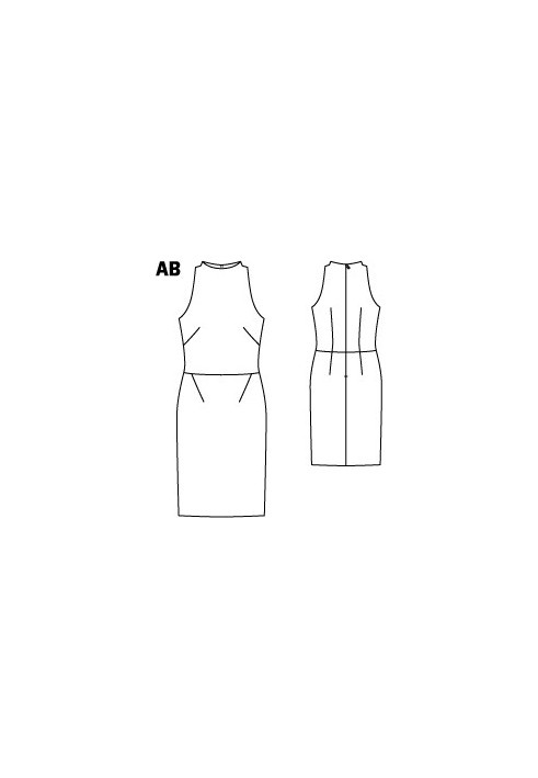 Pattern Cocktail dress with American armholes (Burda 1/2012, pattern number 114 B)