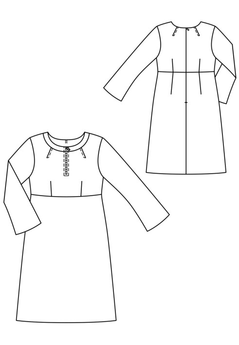 Pattern Dress with a fitted cut with a zipper (Burda 8/2017, pattern number 123)