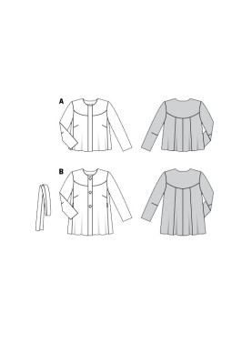 Pattern Flared silhouette jacket with belt (Burda 2/2020, pattern number 6182 B)