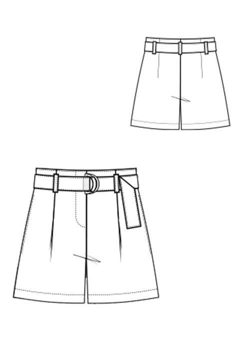 Pattern Bermuda shorts with a belt (I love to sew 2/2019, pattern number 106)