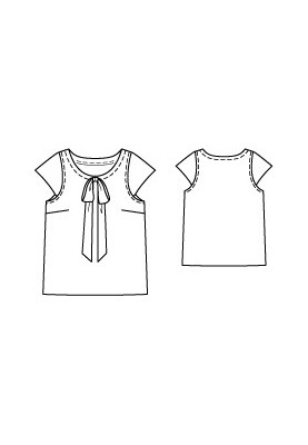 Pattern Straight-cut linen blouse with a bow (Burda 7/2012, pattern number 108)