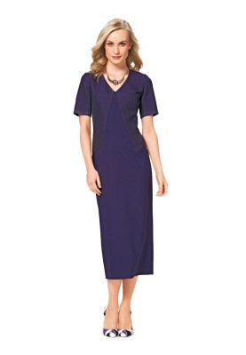 Pattern Dress with geometric cut lines (Burda 2/2015, pattern number 6690 A)