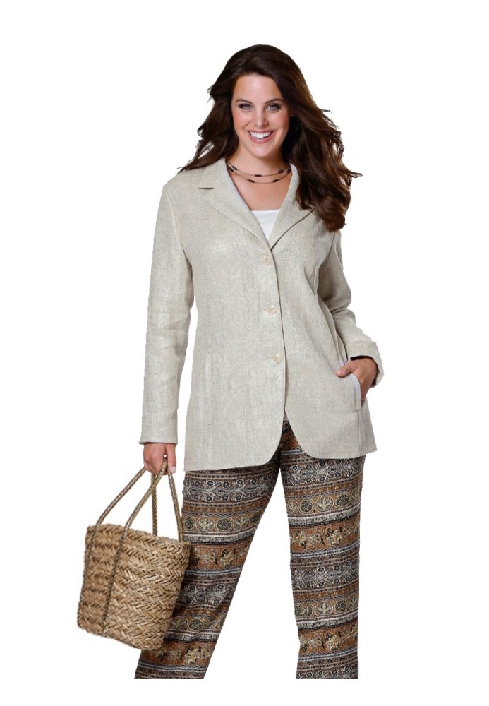 Pattern Single-breasted linen jacket of a fitted silhouette (Burda 1/2014, pattern number 6945 A)