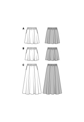 Pattern Mini A-line skirt with elastic waistband (Burda 2/2016, pattern number 6586 A)