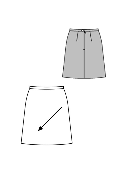 Pattern A-line skirt with a narrow waist (Burda 2/2016, pattern number 6612 A)