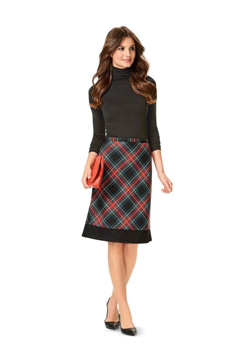 Pattern A-line skirt with a narrow waist (Burda 2/2016, pattern number 6612 A)