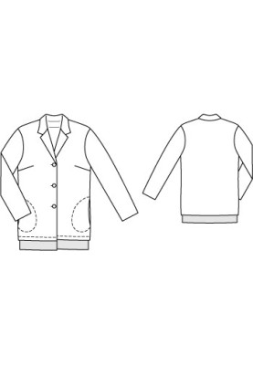 Pattern Shirt-jacket of straight cut (Burda 8/2012, pattern number 145)