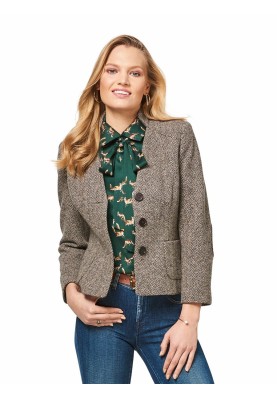 Pattern Jacket without a collar with a cut-off basque (Burda 2/2017, pattern number 6464 A)