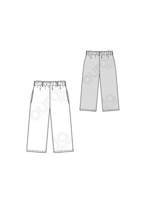 Pattern Straight-cut pants with a belt (Burda 1/2020, pattern number 9302 A)