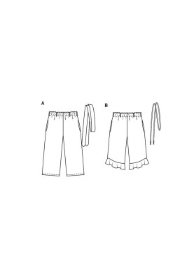 Pattern Straight-cut pants with a belt (Burda 1/2020, pattern number 9302 A)