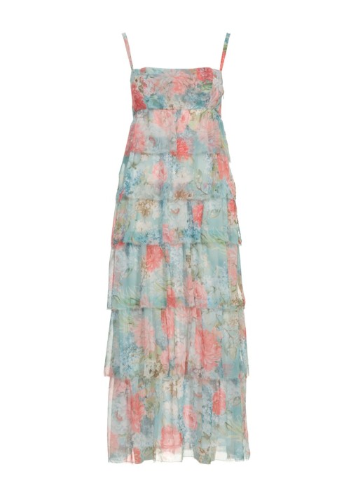 Pattern Maxi dress with a cascade of frills (Burda 4/2011, pattern number 110 B)