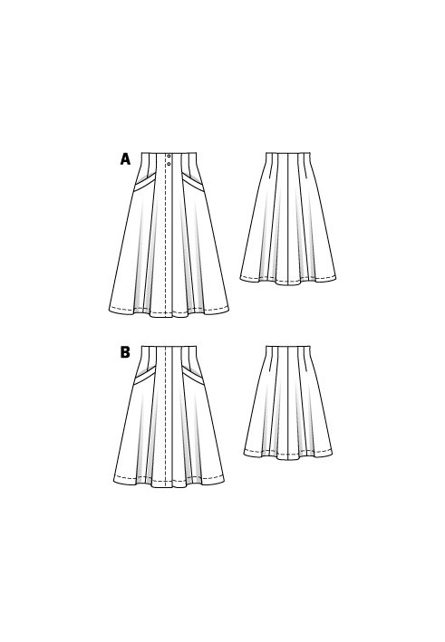 Pattern A-line skirt with high waist (Burda 5/2012, pattern number 106 B)