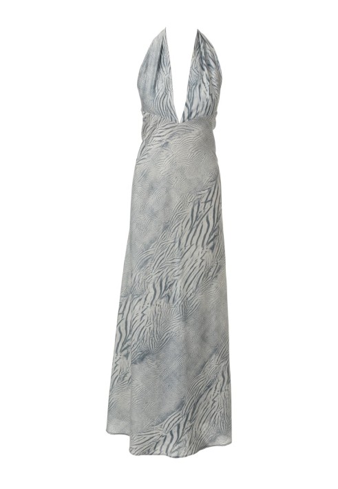 Pattern Maxi dress with a deep neckline and open shoulders (Burda 6/2012, pattern number 113)