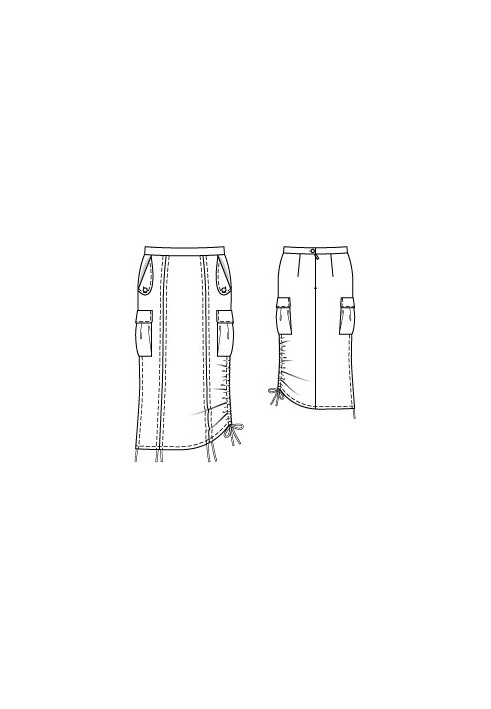 Выкройка Юбка длинная в спортивном стиле (Burda 6/2012, № выкройки 144)