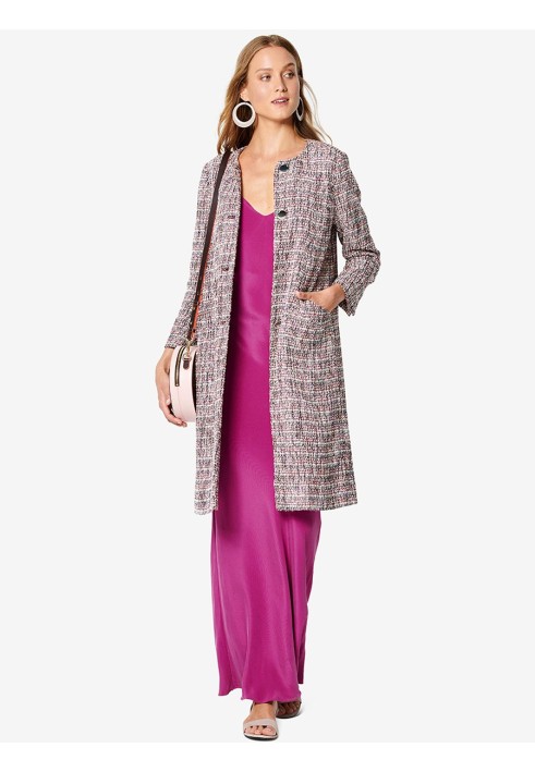 Pattern Bouclé coat straight cut with a round neck (Burda 1/2020, pattern no. 6248 A)