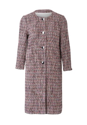 Pattern Bouclé coat straight cut with a round neck (Burda 1/2020, pattern no. 6248 A)