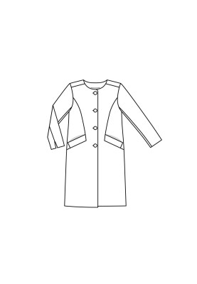 Pattern Bouclé coat straight cut with a round neck (Burda 1/2020, pattern no. 6248 A)