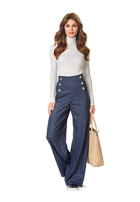 Pattern Wide-cut pants with a high fit (Burda 2/2016, pattern number 6573 A)