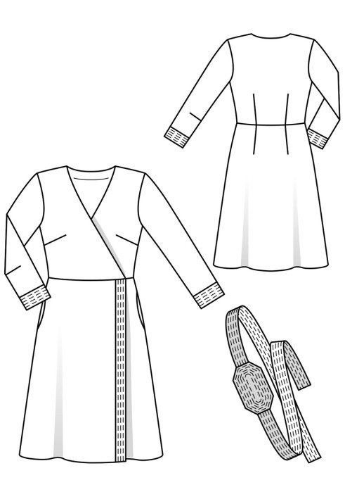 Pattern Dress with a smell and an obi belt (Burda 2/2018, pattern number 103)