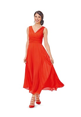 Pattern Silk chiffon maxi dress (Burda 2/2016, pattern no. 6583 A)