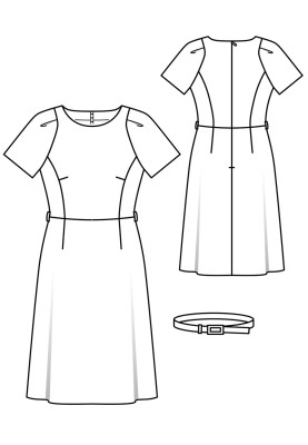 Pattern Sheath dress with raglan sleeves (Burda 2/2019, pattern number 106)