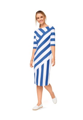 Pattern Knitted dress in a wide stripe (Burda 1/2017, pattern number 6500 B)