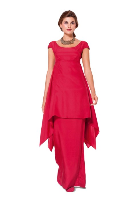 Pattern Maxi evening dress with swing neckline (Burda 1/2014, pattern number 6944 B)